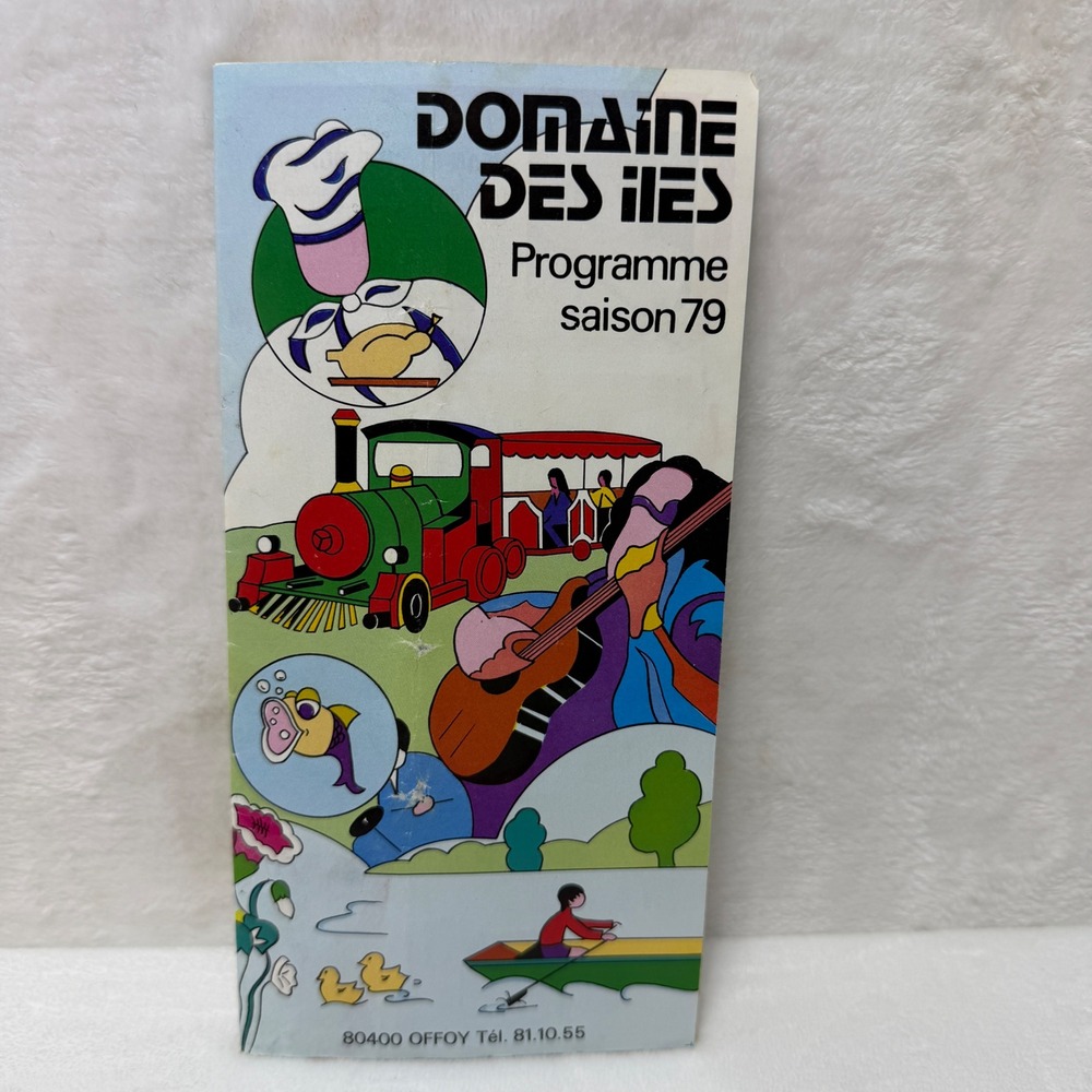 Vintage 1979 Domaine des Iles Offoy France Program Menu Brochure Ephemera Carlos